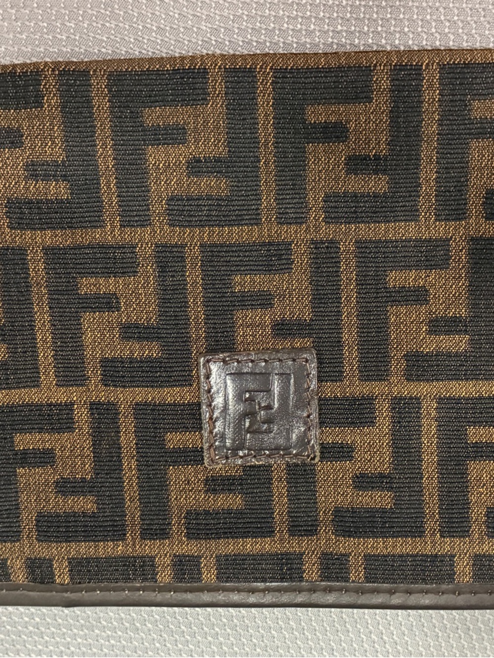 Fendi Zucca Print Zip Clutch / Pouch Vintage Brown Canvas-usedconditions